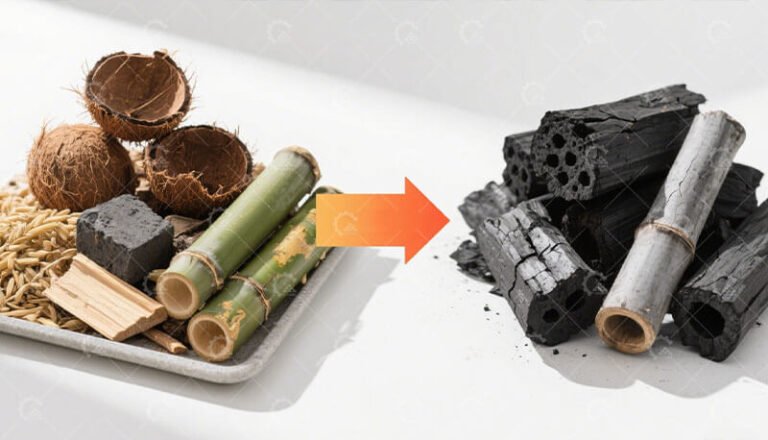 Biomass conversion to charcoal