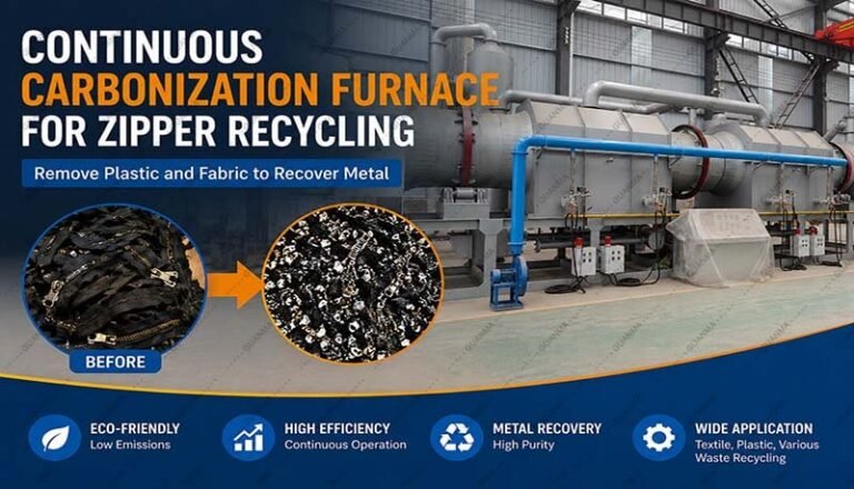 Continuous Carbonization Furnace for Zipper Recycling