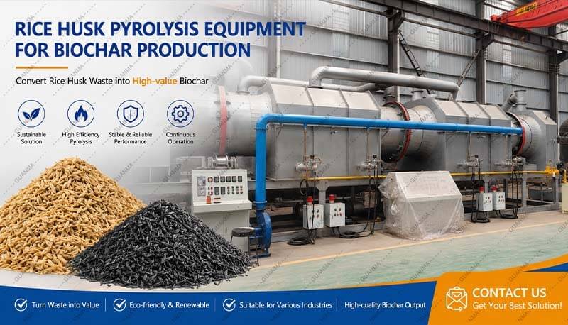 Rice Husk Pyrolysis Equipment for Biochar Production