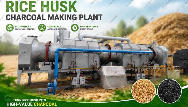 Complete Rice Husk Charcoal Making Plant