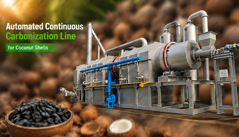 Automated Continuous Carbonization Line for Coconut Shells