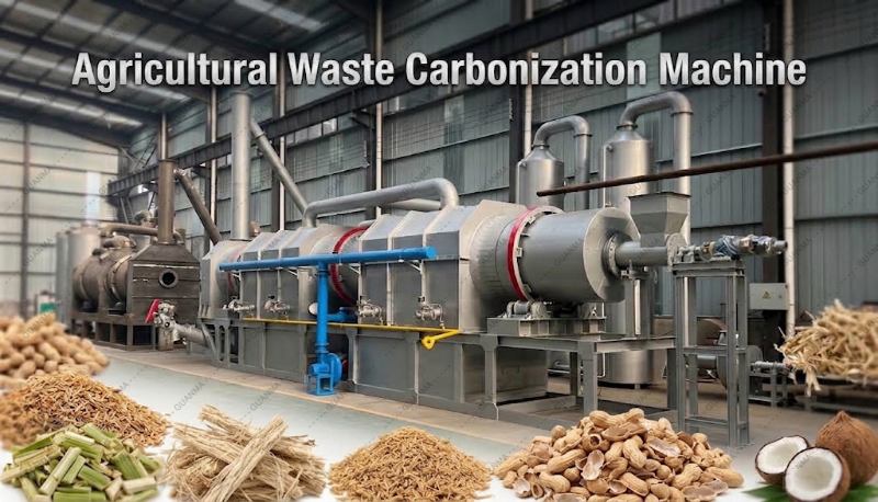 Agricultural Waste Carbonization Machine for Biochar Production
